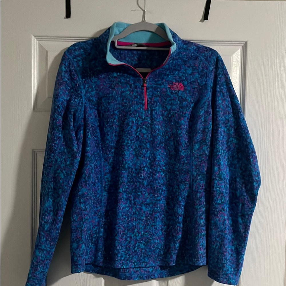 The North Face Blue and Pink Pullover